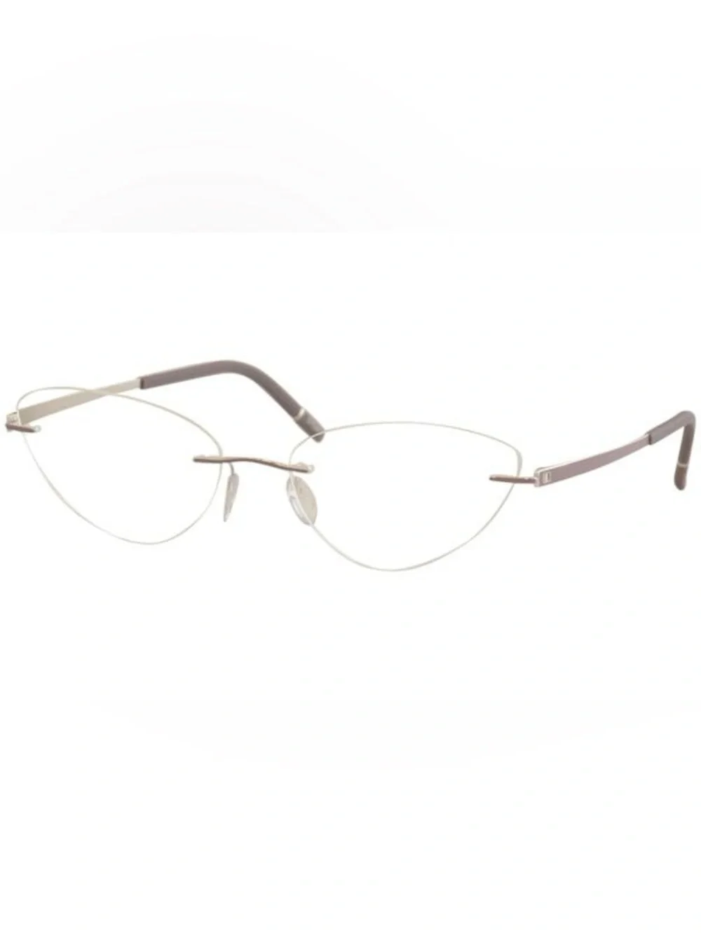 Silhouette Rimless Cat Eye Frames in Lavender and Silver 5529 70 4000 17-135